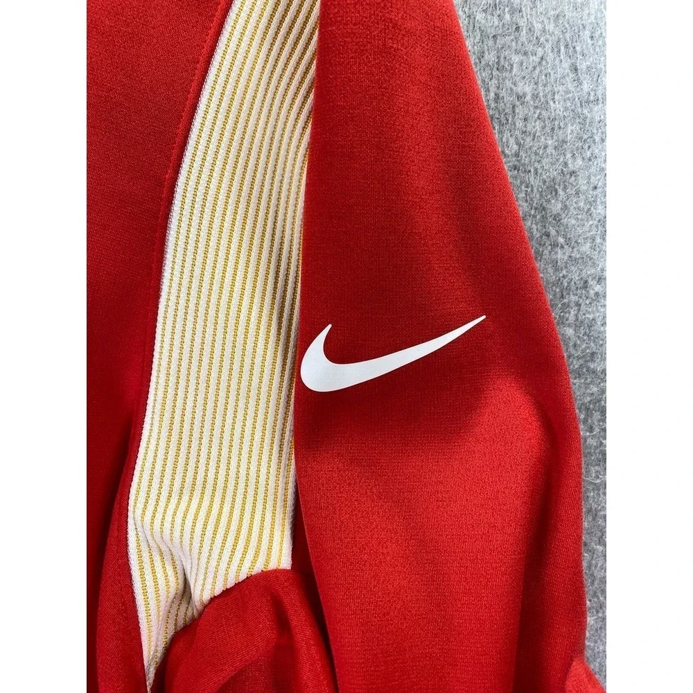 Nike Kansas City Chiefs Hoodie Mens XL Red Therma Fit Fleece Full Zip Sweatshirt